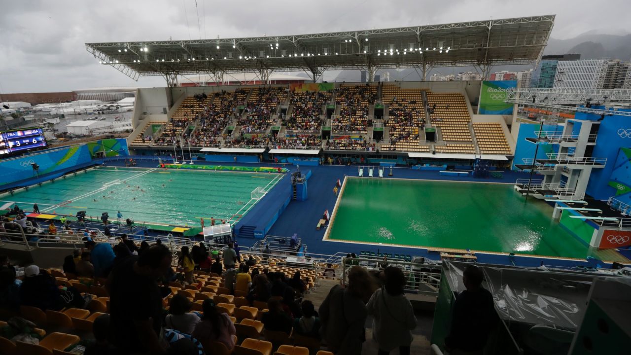A 2nd Olympic pool has turned green