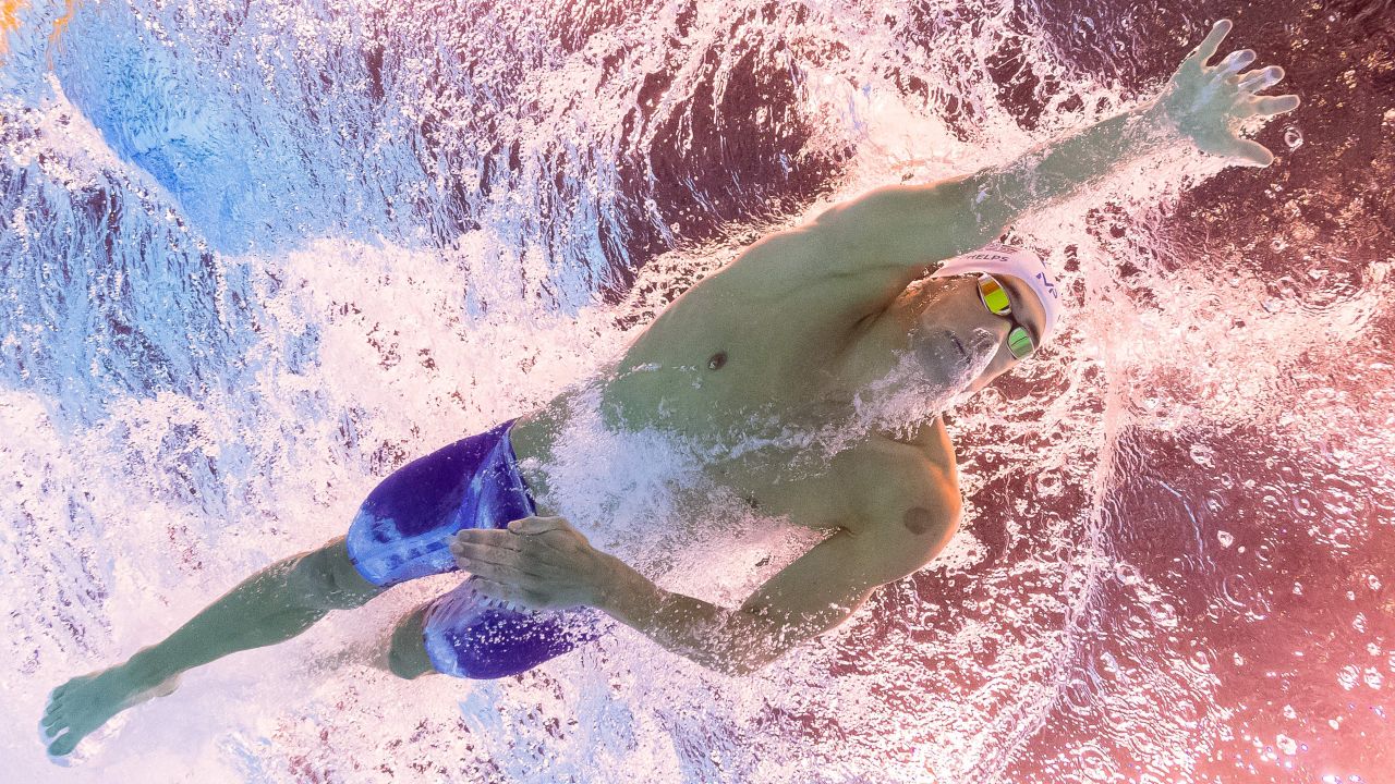 Phelps takes part in a qualifying race in Rio for the 200-meter individual medley.