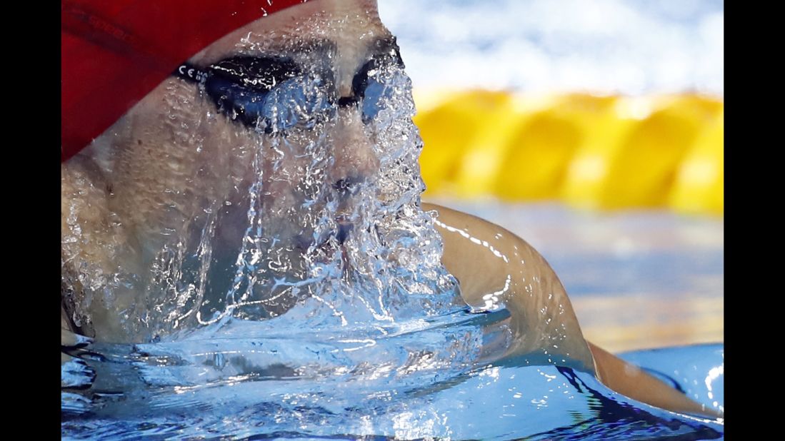 Great Britain's Chloe Tutton competes in the 200-meter breaststroke.
