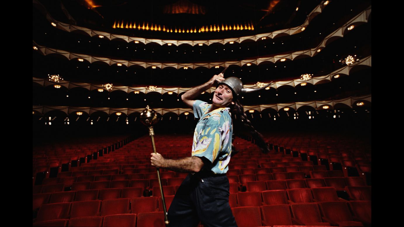 After Grace spent a month on the road with Williams for the 1986 Newsweek story, the comedian asked him to shoot the cover for what would be Williams' Grammy-winning album "A Night at the Met." This picture was taken during a publicity shoot for Williams' August 1986 show at New York's Metropolitan Opera House.