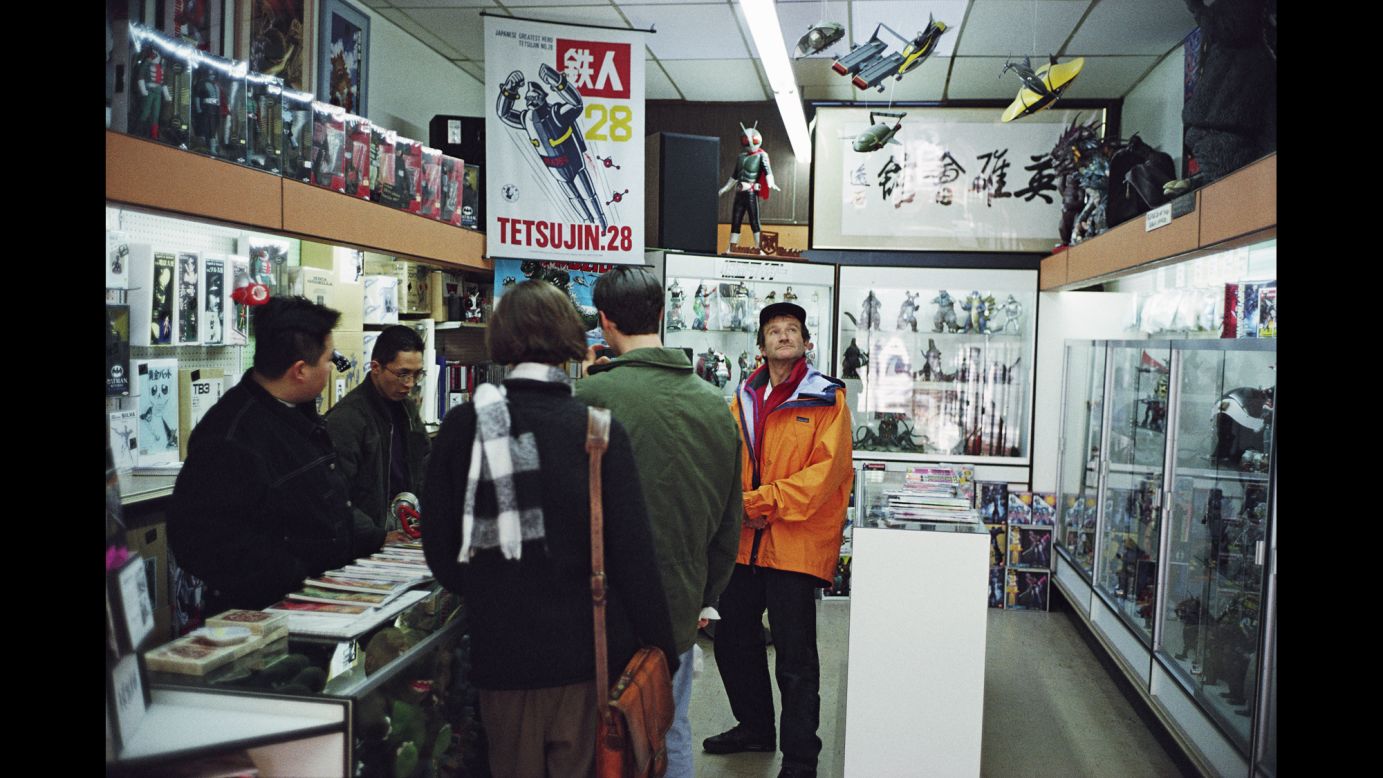 The entertainer visits one of his favorite toy stores, Heroes Club, in San Francisco in 1993.