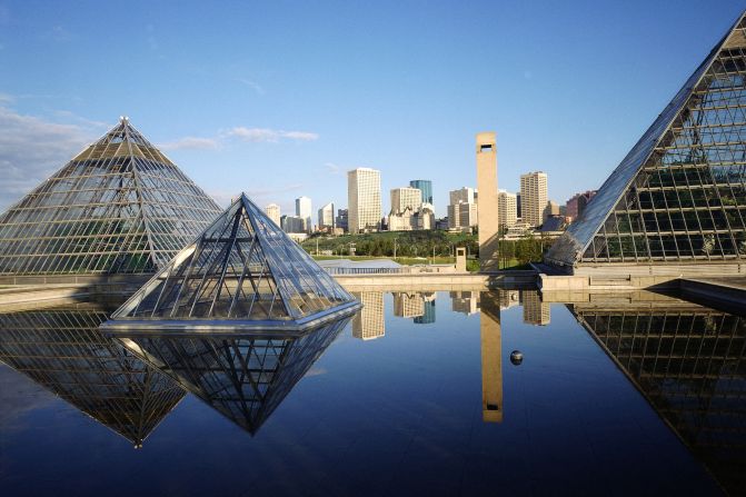 These modern glasshouses, iconic to the Canadian city, were designed by award-winning architect Peter Hemingway and opened in September 1976. Each of the four pyramids contains a different climate, collectively preserving and growing one of Canada's largest botanical collections. 