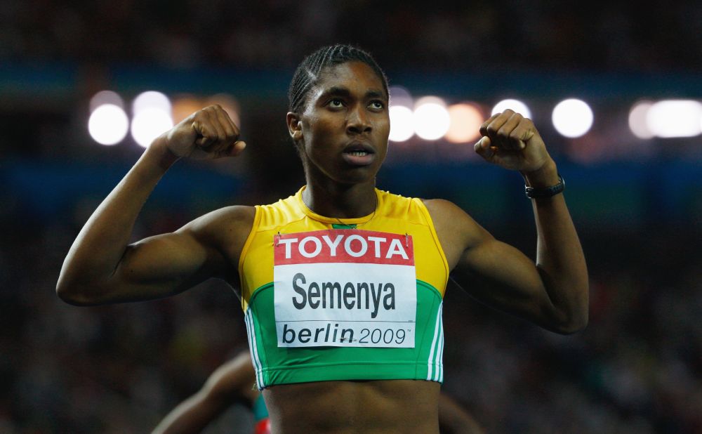 The decision also meant that South African runner Caster Semenya (pictured) -- a fellow athlete with naturally high levels of testosterone -- was able to compete without being forced to take testosterone suppressing drugs. Here, Semenya celebrates winning the gold medal in the women's 800 meters Final during the World Athletics Championships in 2009.