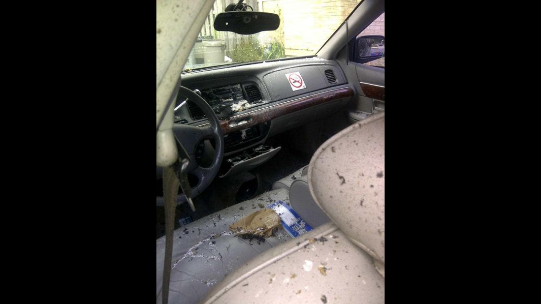 Images released by the RCMP show the inside of the cab where Driver's bomb was detonated.