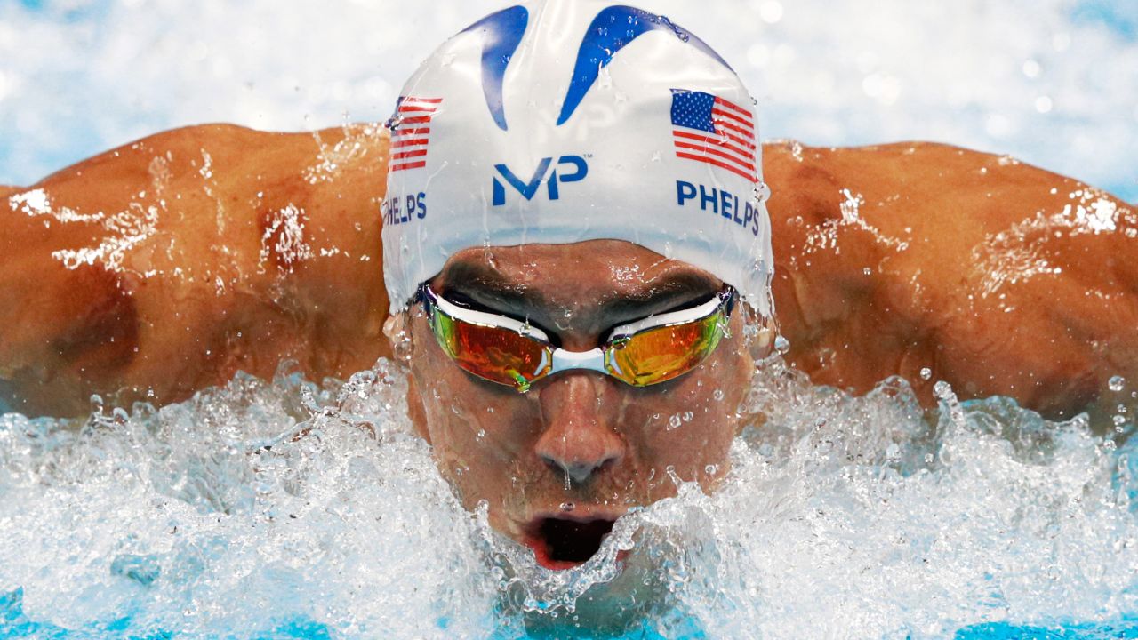 Phelps competes in the 100-meter butterfly during the Rio Games.
