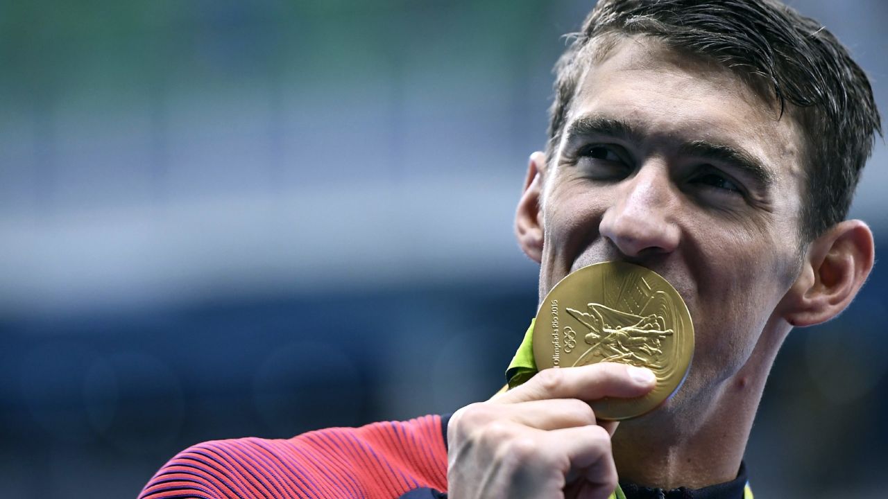 U.S. swimmer Michael Phelps -- the most decorated Olympian of all time -- celebrates with his gold medal after the 4x200 freestyle on Tuesday, August 9. Phelps has won 21 gold medals so far in his career (25 medals in all), and he's looking to add more to his collection in Rio de Janeiro.