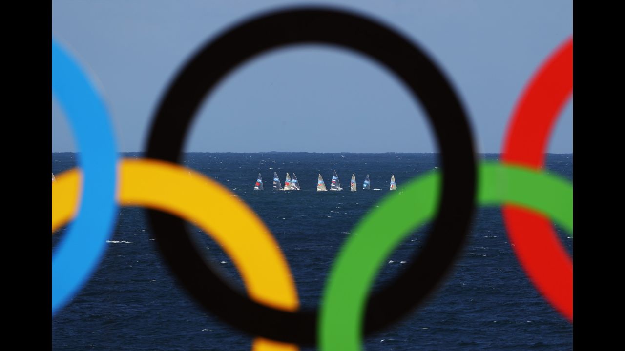 A sailing event gets underway.
