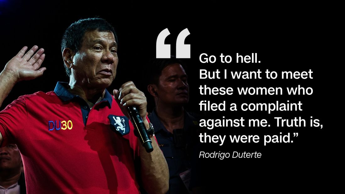 He also lashed out at the womens' group that filed a complaint against him before the Commission on Human Rights (CHR).