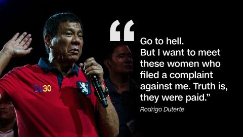 He also lashed out at the womens' group that filed a complaint against him before the Commission on Human Rights (CHR).