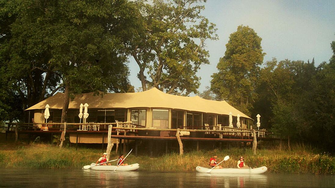 Zambezi Sands is a luxury tented camp on the banks of the river that runs kayaking tours.