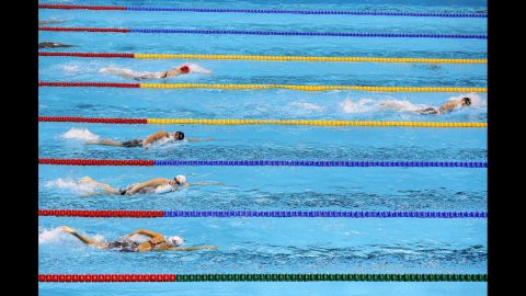 U.S. swimmer Katie Ledecky blows away the field in the 400-meter freestyle on Sunday, August 7. She set a new world record in the process.