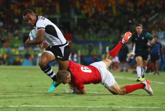 Captain Osea Kolinisau was one of the outstanding players of the tournament. He played a key role in leading Fiji to its first historic gold.