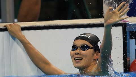Rie Kaneto won the women's 200-meter breaststroke.