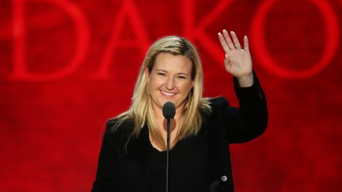 Olympian Kim Rhode addresses the Republican National Convention on August 30, 2012 in Tampa, Florida.