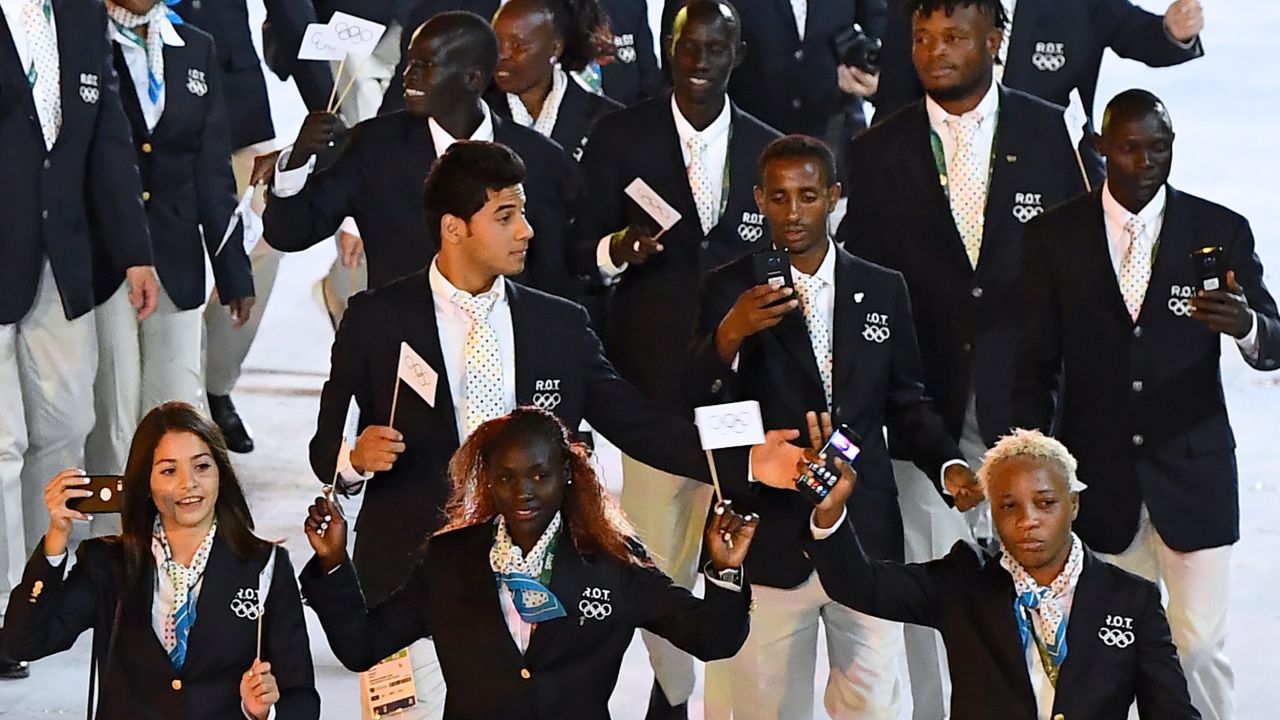 Ten athletes are competing under the banner of this new team. The athletes hail from Syria, Ethiopia, South Sudan and the Democratic Republic of the Congo.