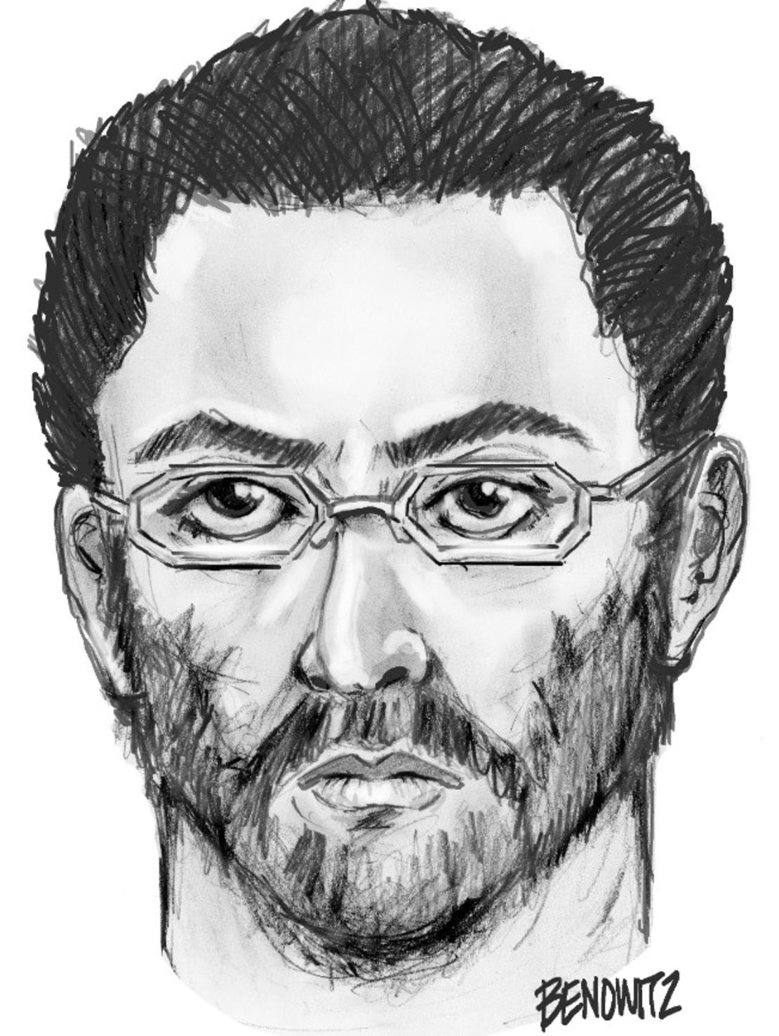 Sketch of suspect wanted in killing of Imam Maulama Akonjee, 55.