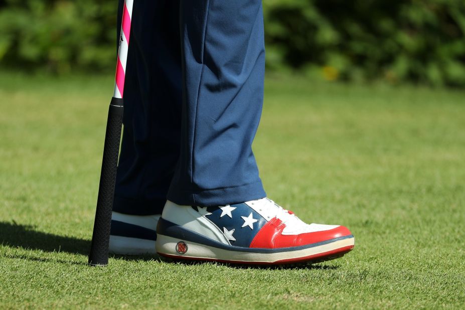Bubba Watson's shoes are seen during the final round of men's golf, <a href="http://cnn.com/2016/08/14/sport/justin-rose-olympic-golf/index.html" target="_blank">won by Britain's Justin Rose.</a>