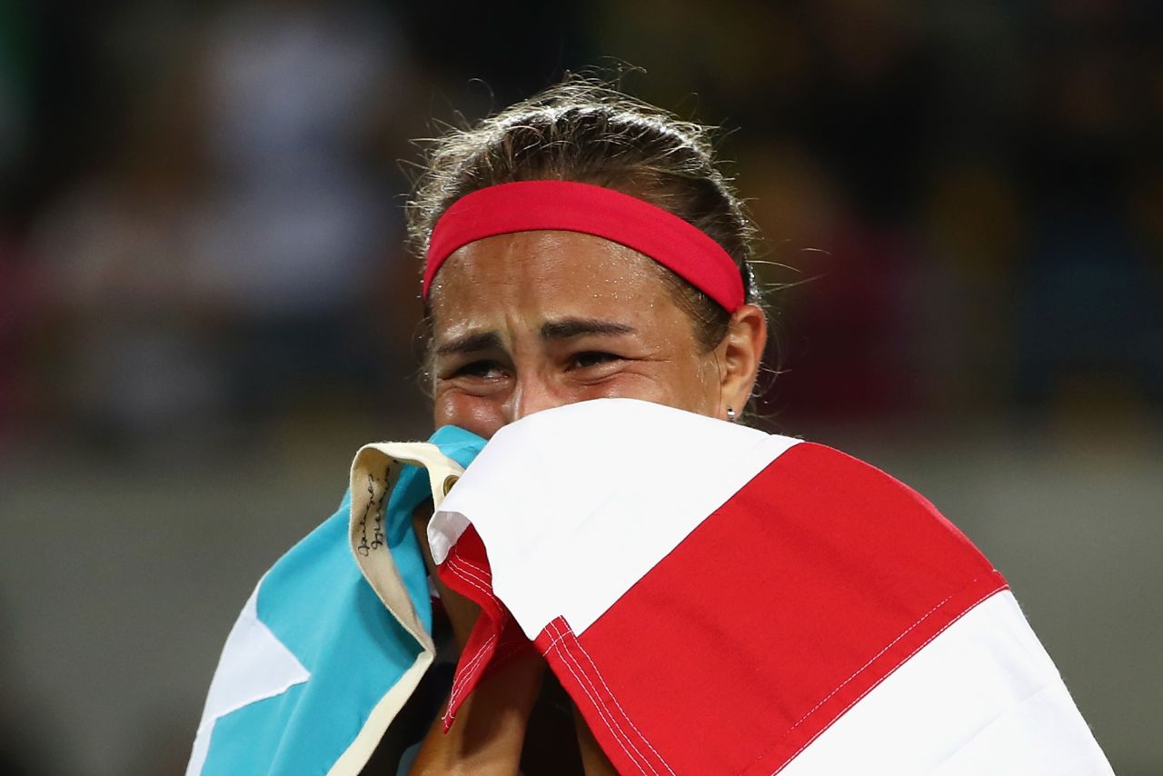 Ranked 34th, she was overcome with emotion after upsetting second seed Angelique Kerber in the final. Puig earlier defeated world No. 4 Garbine Muguruza and two-time Wimbledon champion Petra Kvitova. 