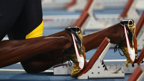 Bolt's golden shoes ahead of a golden performance.