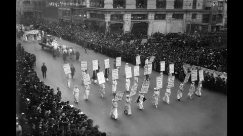 One of the tactics that suffragists used was to wear white. It made them move visible to supporters and the press. But it also was meant to symbolize the purity of their cause.