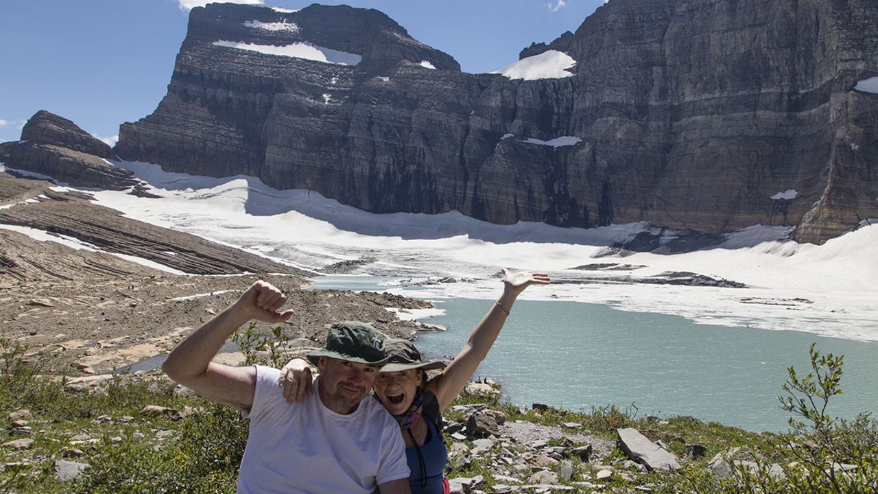 The McGraws at the top of Grinnell Glacier