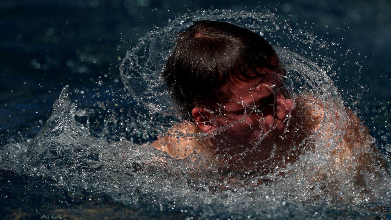 German diver Martin Wolfram practices at the Maria Lenk Aquatics Centre.