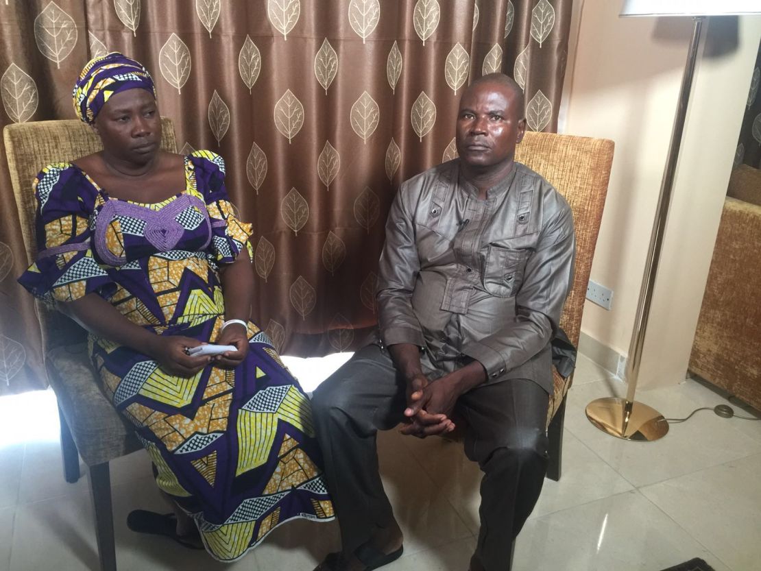 Esther Yakubu and her husband, Yakubu Kabu, say they still hope their daughter will come home safely.
