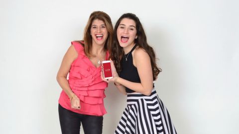 Audrey Mann Cronin, creator of the app LikeSo, along with her 16-year-old daughter