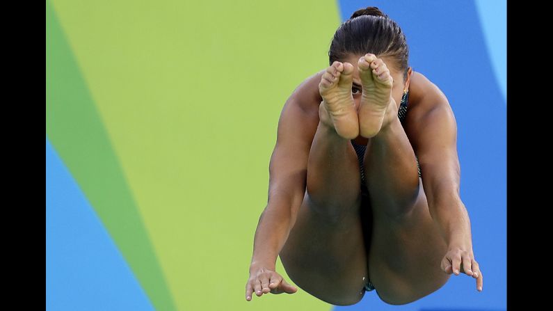 U.S. diver Kassidy Cook trains at the Maria Lenk Aquatics Centre on Thursday, August 11.