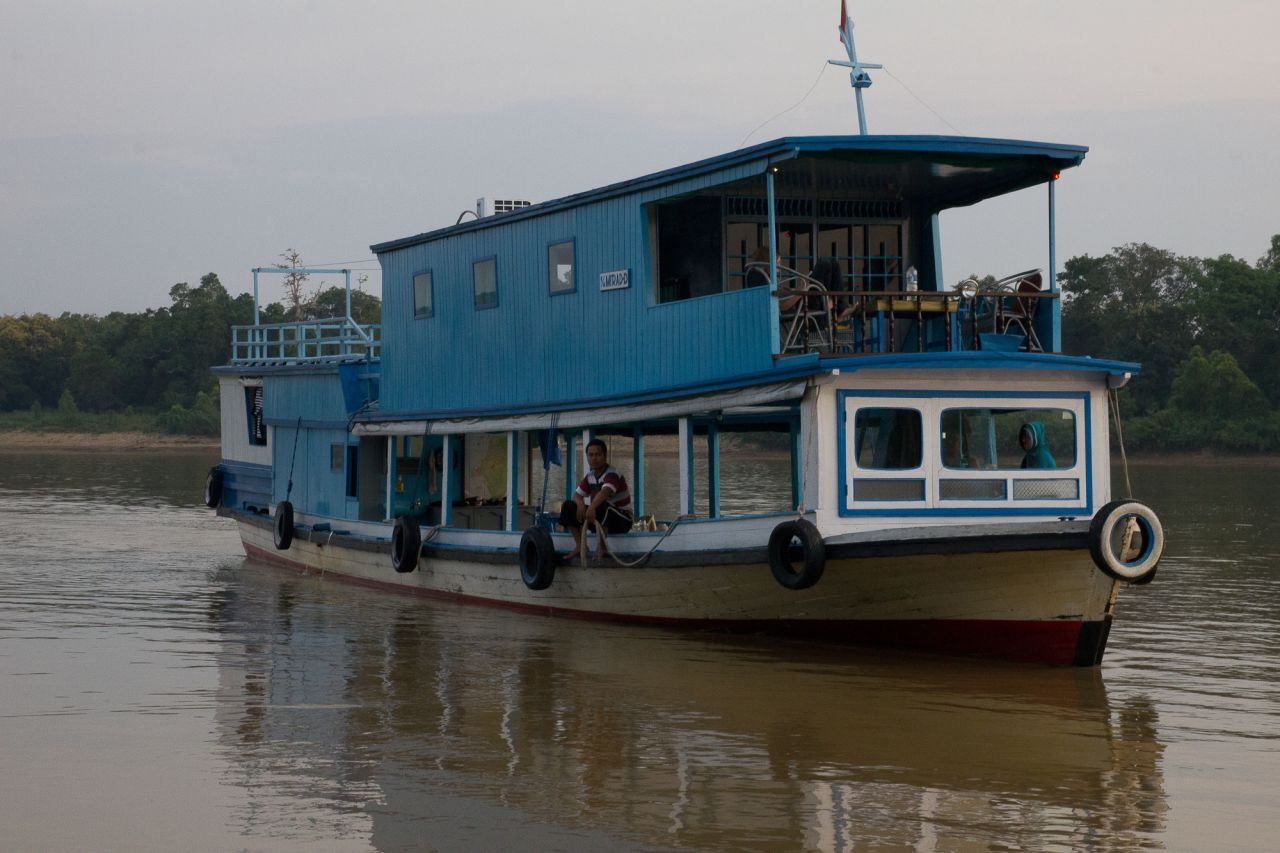 One of the best ways to explore Borneo's Mahakam River is by houseboat. You'll see Dayak longhouses, riverside trading posts, wetlands, lakes and floating villages. 