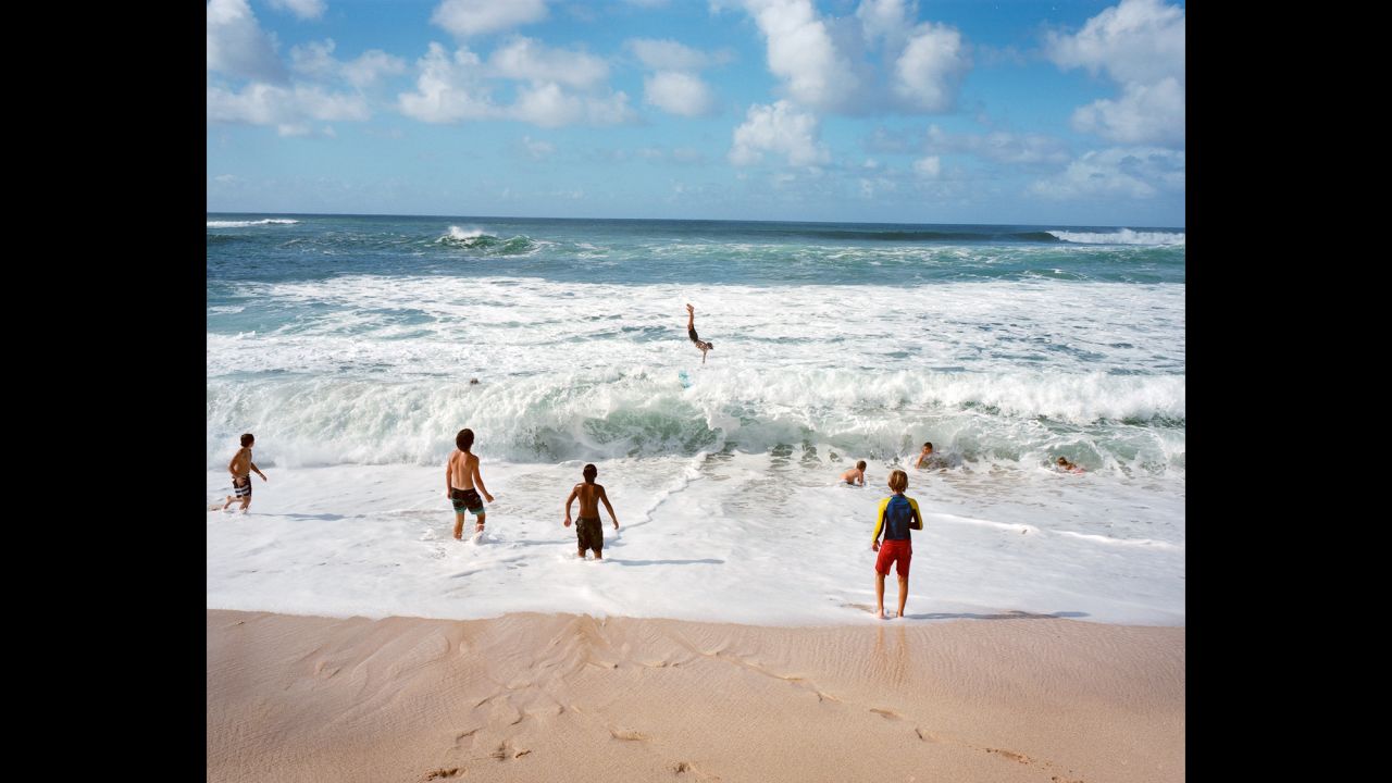 Kids play on Oahu's North Shore.