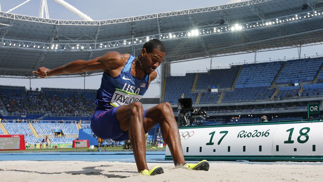 Taylor won gold with a jump of 17.86m.