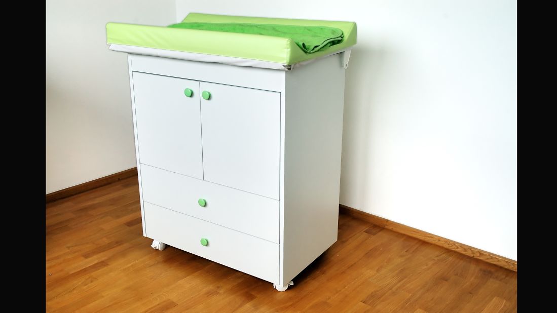 Changing tables, like all large furniture items, should be <a href="https://www.healthychildren.org/English/safety-prevention/at-home/Pages/Preventing-Furniture-and-TV-Tip-Overs.aspx" target="_blank" target="_blank">anchored to walls to prevent tipping</a>. The American Academy of Pediatrics urges parents to <a href="https://www.healthychildren.org/English/safety-prevention/at-home/Pages/Changing-Table-Safety.aspx" target="_blank" target="_blank">never step away from a baby on a changing table</a>, even if the child is buckled or seems too young to roll.