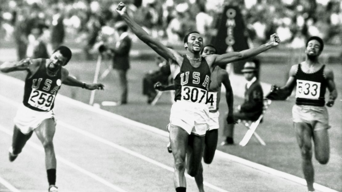 Tommie Smith winning the 200 meters in Mexico City on Oct. 16, 1968. Teammate John Carlos (259) finished third.