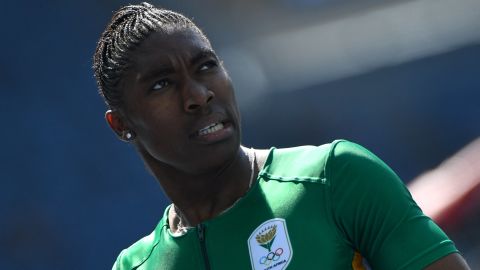 South Africa's Caster Semenya after competing in the women's 800m round 1 at the Rio 2016 Olympic Games.