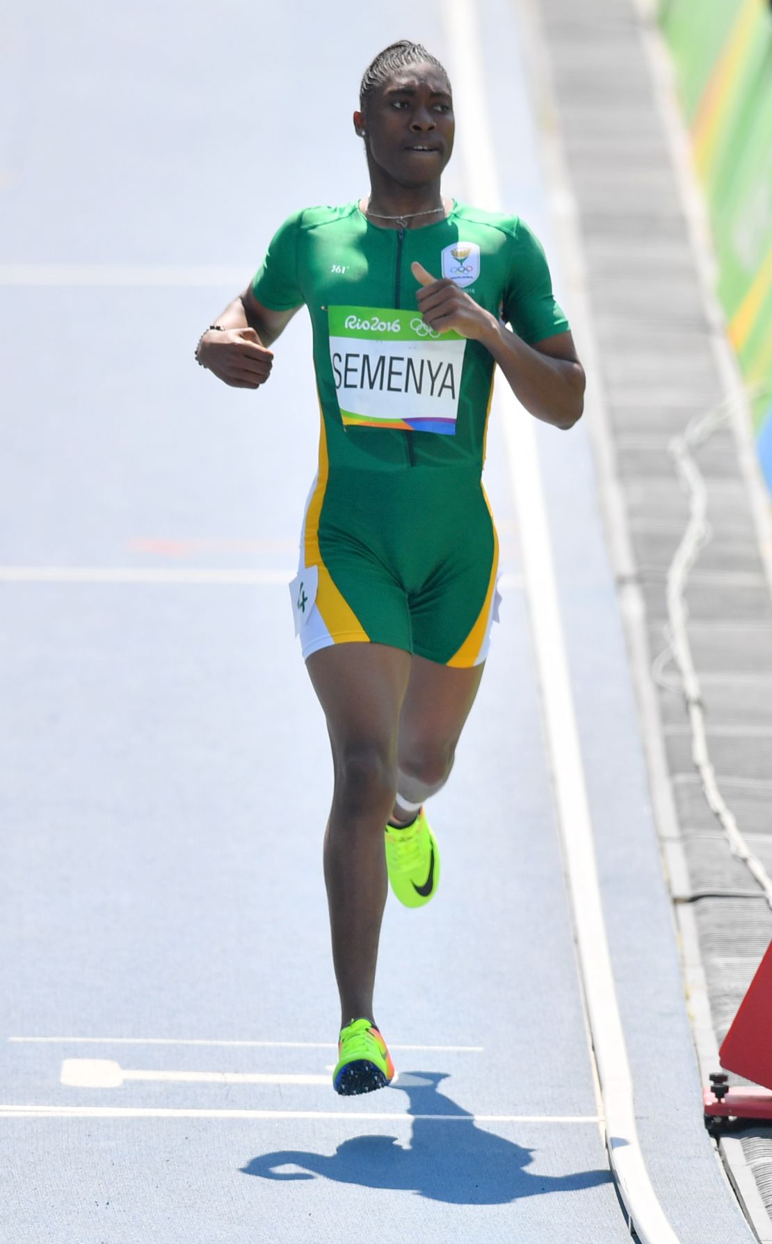 Semenya competes in the women's 800m heat at Rio 2016.