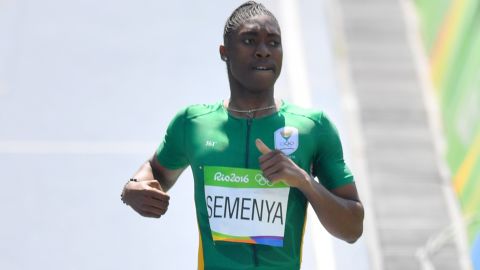 Semenya competes in the women's 800m heat at Rio 2016.