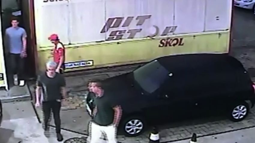 CCTV US swimmers at Gas Station