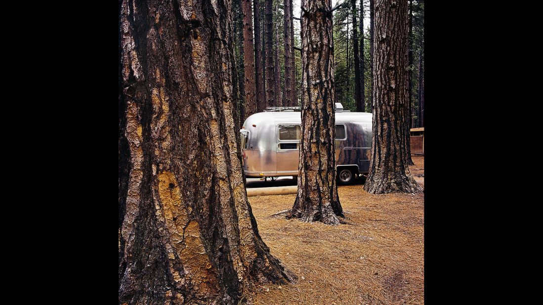 <em>Airstream at Yosemite National Park, California, 1980. </em>Vehicle and landscape photos are the exception, not the norm, in the Sightseer series. 