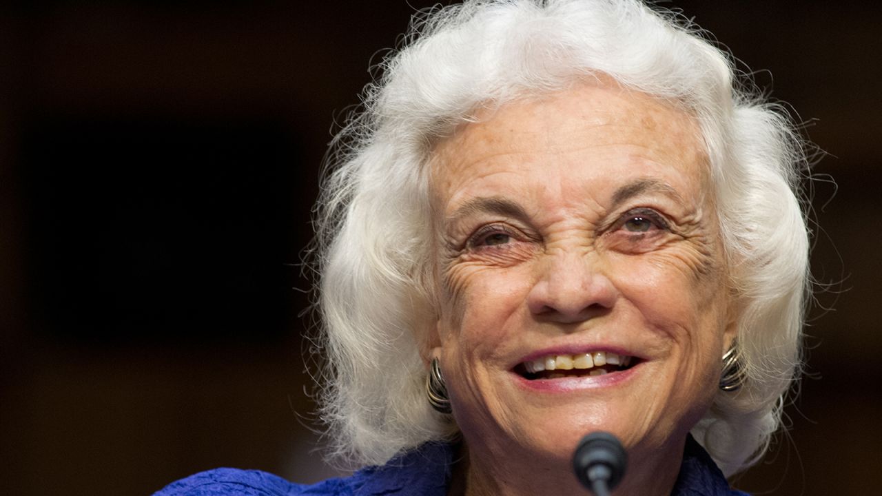 Former Supreme Court Justice Sandra Day O'Connor gives testimony before a hearing of the Senate Judiciary Committee in July 2012.