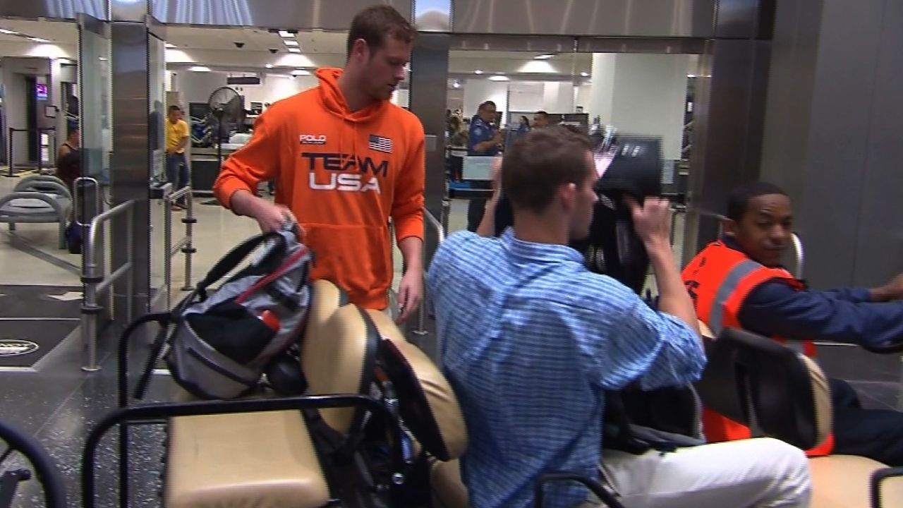 Jack Conger and Gunnar Bentz arrive back on home soil