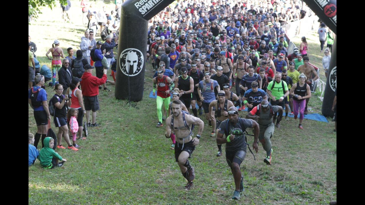 This year's Spartan Ultra Beast obstacle course race in Quebec took place over 28 miles, through 40 obstacles, running roughly 17 times up and down the Mont Owl's Head ski resort.