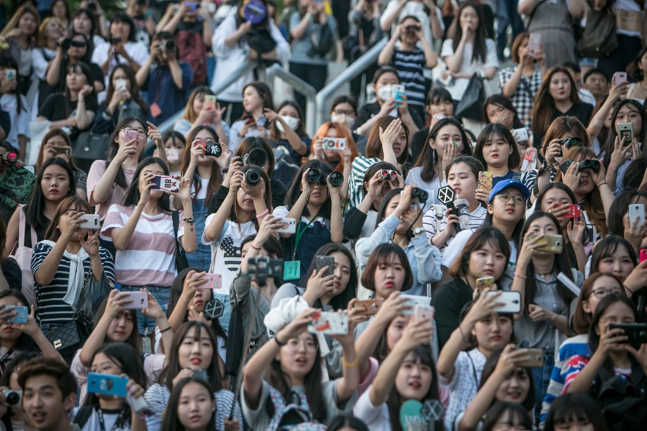 This huge crowd of fans of Exo -- a South Korean boy band -- demonstrates the power of K-pop. The music genre is a "fluid and a multi-faceted product," says David Kang, from the Education University of Hong Kong, with the ability to transfer selling power to other sectors.