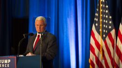 Republican Vice Presidential candidate Mike Pence introduces his running mate, Republican candidate for President Donald Trump, at a campaign event at the Kilcawley Center at Youngstown State University on August 15, 2016 in Youngstown, Ohio.