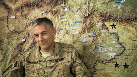 Lt. Gen. Stephen Townsend, commander of US forces in Iraq and Syria, tells CNN he hopes ISIS will be defeated next year and its top leader is being "hunted."