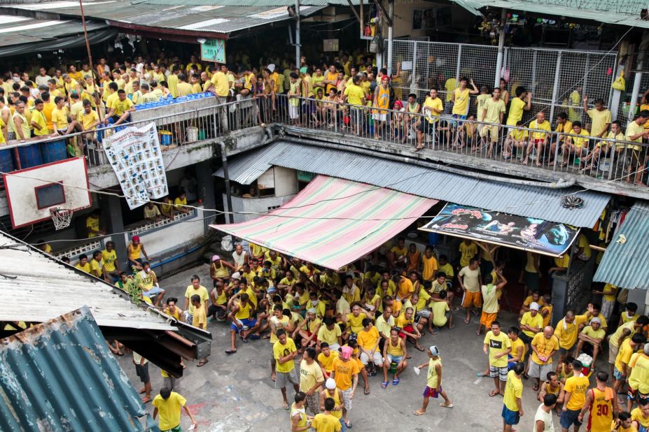 Quezon City jail, just outside the capital Manila, is home to over 4,000 inmates.