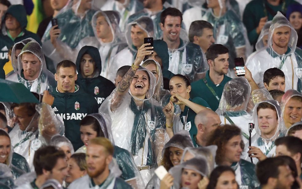 Members of the Australian delegation take a selfie.