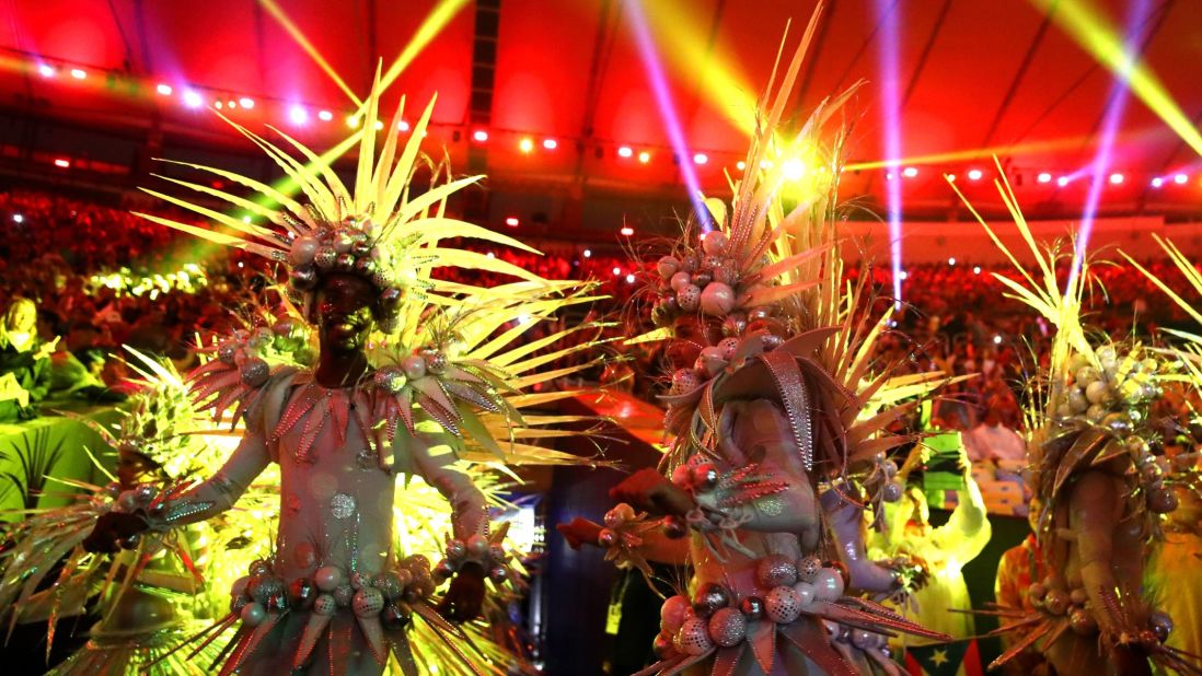 Dancers perform during the ceremony.