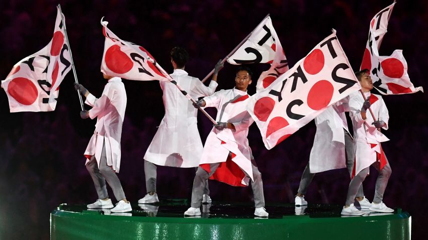 RIO DE JANEIRO, BRAZIL - AUGUST 21:  Dancers perform during the 'Love Sport Tokyo 2020' segment during the Closing Ceremony on Day 16 of the Rio 2016 Olympic Games at Maracana Stadium on August 21, 2016 in Rio de Janeiro, Brazil.  (Photo by David Ramos/Getty Images)