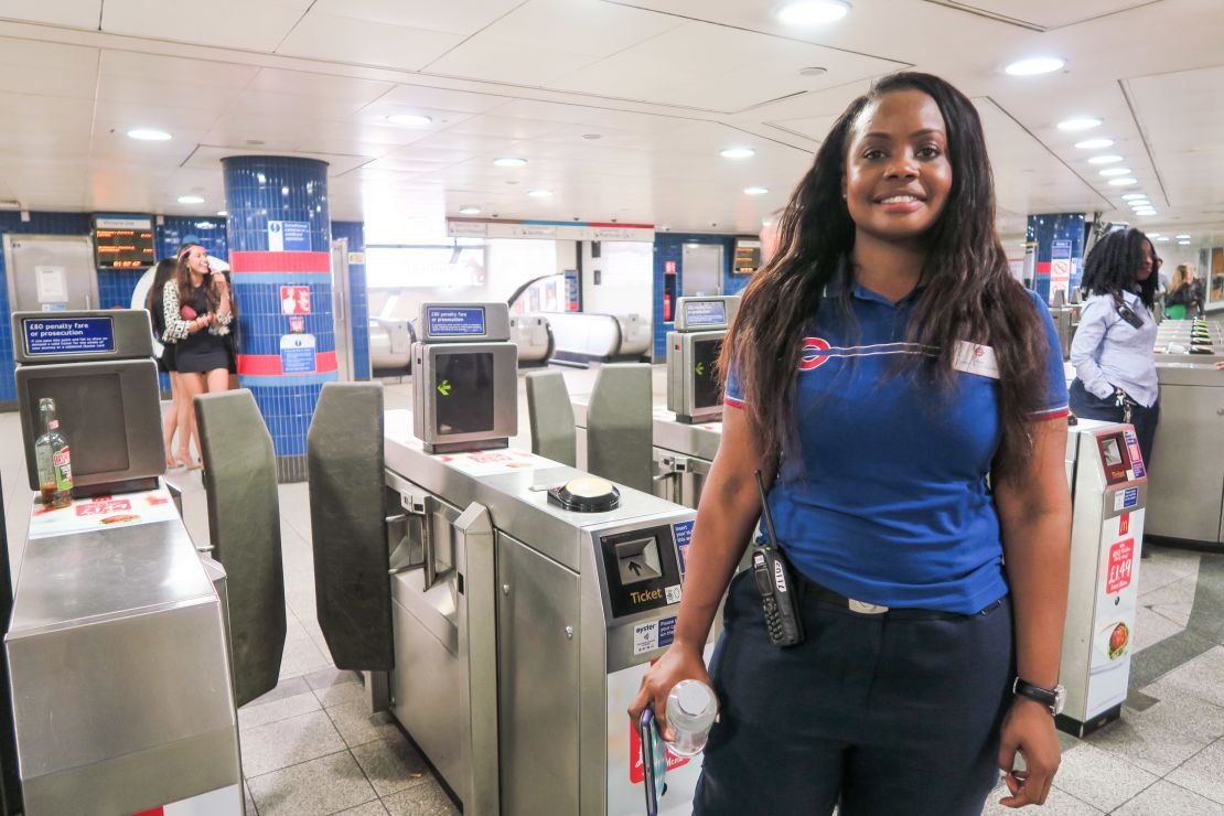 Station worker Latoya was excited to be on duty for the first Night Tube.